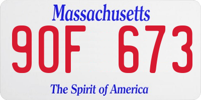 MA license plate 9OF673