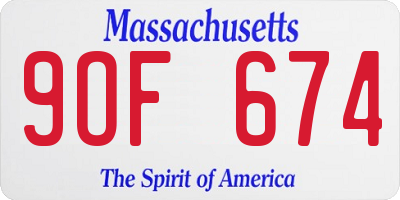 MA license plate 9OF674