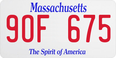 MA license plate 9OF675