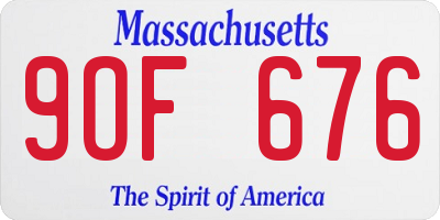 MA license plate 9OF676