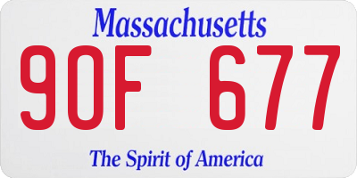 MA license plate 9OF677