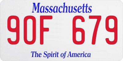MA license plate 9OF679