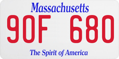 MA license plate 9OF680