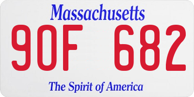 MA license plate 9OF682