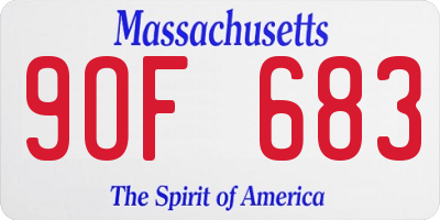 MA license plate 9OF683