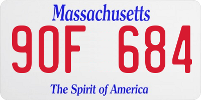 MA license plate 9OF684