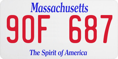 MA license plate 9OF687