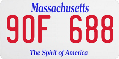 MA license plate 9OF688
