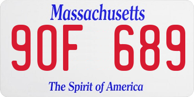 MA license plate 9OF689