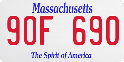 MA license plate 9OF690