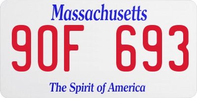 MA license plate 9OF693