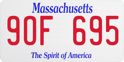 MA license plate 9OF695