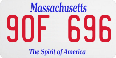 MA license plate 9OF696