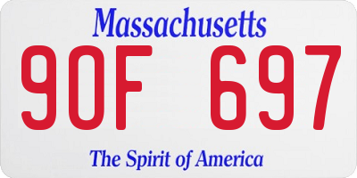 MA license plate 9OF697