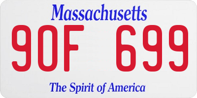 MA license plate 9OF699