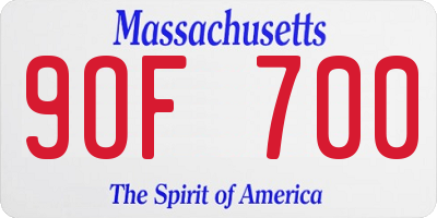 MA license plate 9OF700