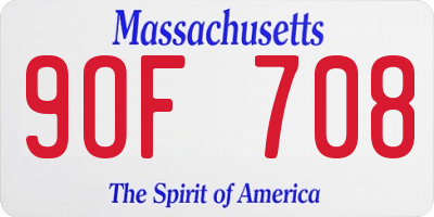 MA license plate 9OF708