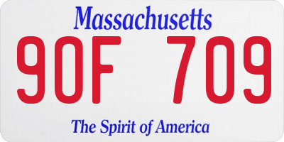 MA license plate 9OF709