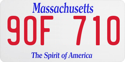MA license plate 9OF710
