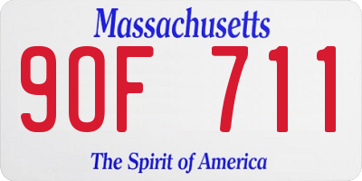 MA license plate 9OF711