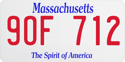 MA license plate 9OF712