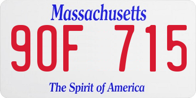 MA license plate 9OF715