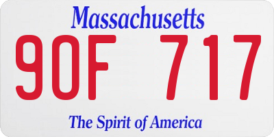 MA license plate 9OF717