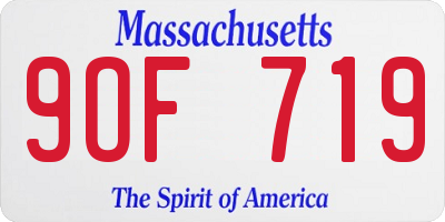 MA license plate 9OF719