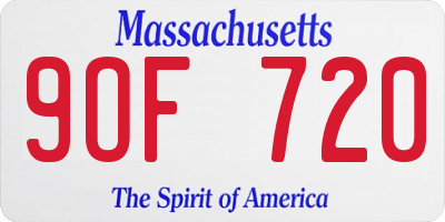 MA license plate 9OF720