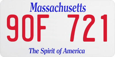 MA license plate 9OF721
