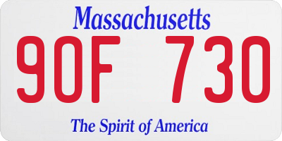 MA license plate 9OF730