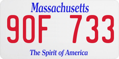 MA license plate 9OF733