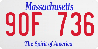 MA license plate 9OF736