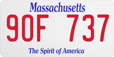MA license plate 9OF737