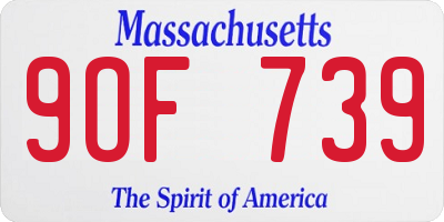 MA license plate 9OF739