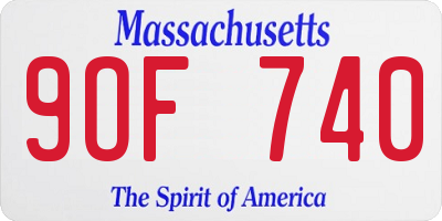 MA license plate 9OF740