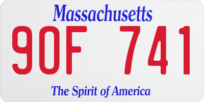 MA license plate 9OF741