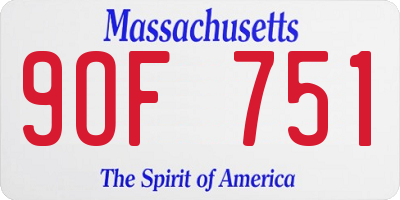 MA license plate 9OF751
