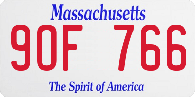 MA license plate 9OF766