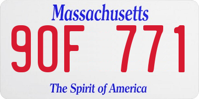 MA license plate 9OF771