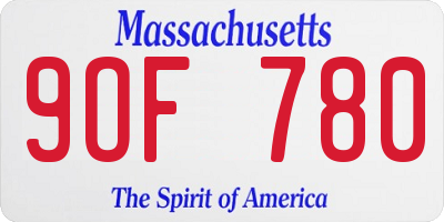 MA license plate 9OF780