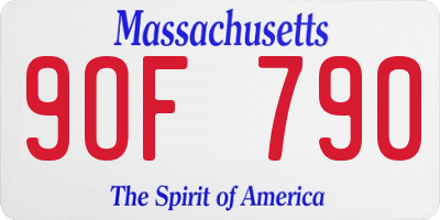 MA license plate 9OF790
