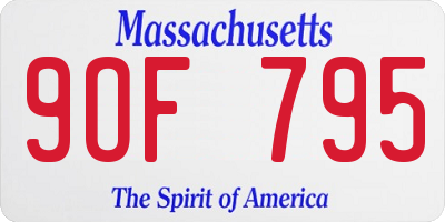 MA license plate 9OF795