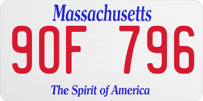 MA license plate 9OF796