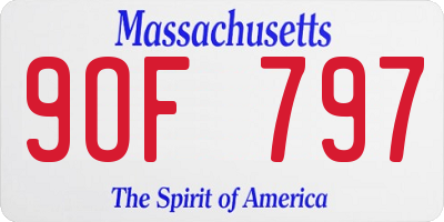 MA license plate 9OF797