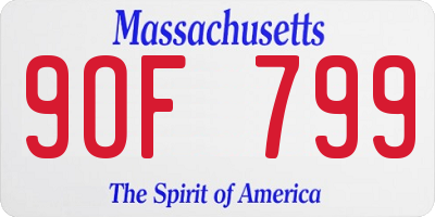 MA license plate 9OF799