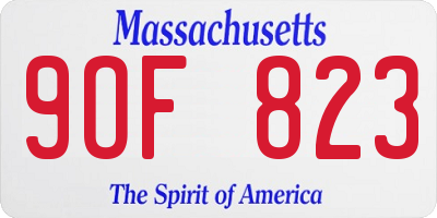 MA license plate 9OF823