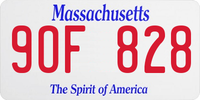 MA license plate 9OF828
