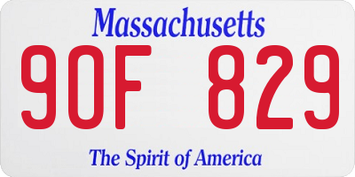 MA license plate 9OF829