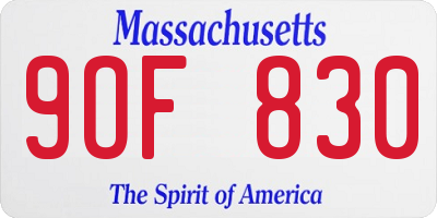 MA license plate 9OF830